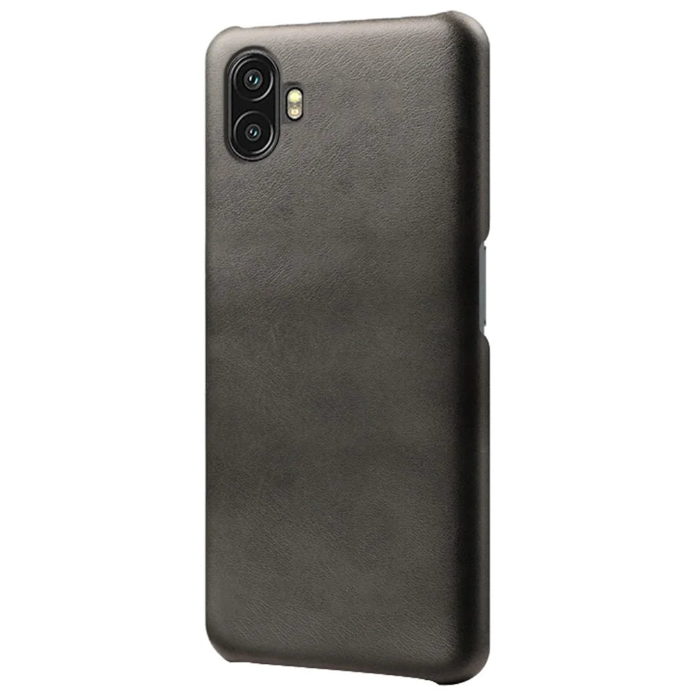 For Samsung Galaxy Xcover Pro 2 5G Wear-resistant Phone Case Calf Textured PU Leather Coating Drop-proof Hard PC Protective Cover - Black - 1