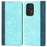 For Samsung Galaxy A53 5G Bi-color Splicing Magnetic Auto-absorbed PU Leather Phone Case with Wallet Stand -  Light Blue/Dark Blue - 1