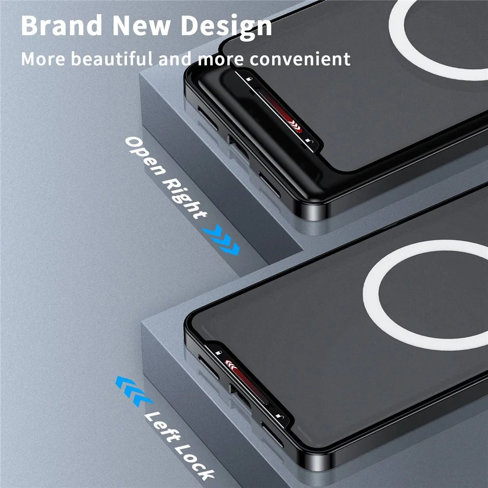 For Samsung Galaxy S21+ 5G Drop-proof Matte Phone Case Magnetic Absorption TPU Back Cover with Metal Edge Integrated Lens Protection - Black - 6