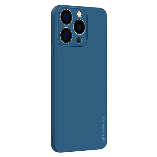 PINWUYO For iPhone 14 Pro Max 6.7 inch Precise Cutouts TPU Slim Case Soft Fiber Flocking Protective Cover - Blue - 1