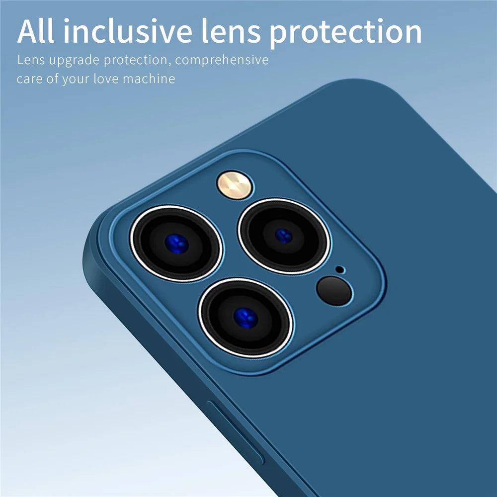 PINWUYO For iPhone 14 Pro Max 6.7 inch Precise Cutouts TPU Slim Case Soft Fiber Flocking Protective Cover - Blue - 5