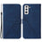 For Samsung Galaxy S23 Leather Case with Hand Strap Wallet Stand Phone Cover - Sapphire - 1