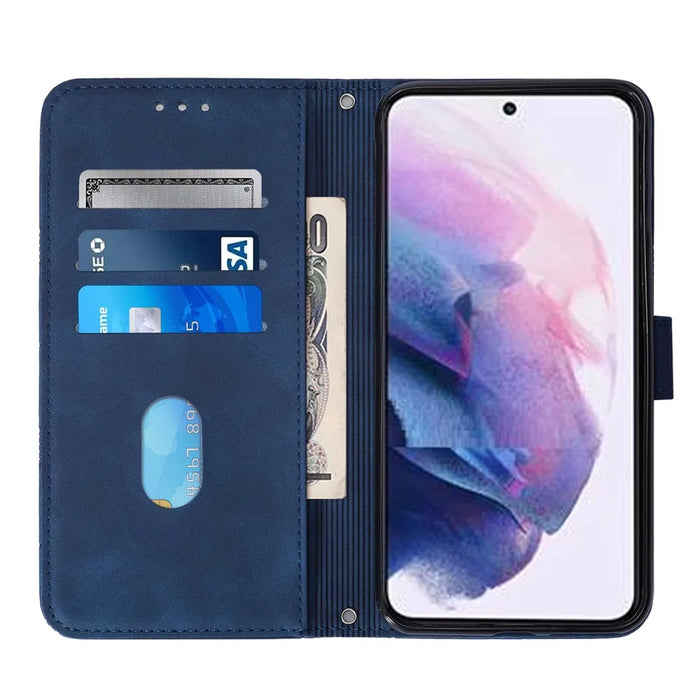 For Samsung Galaxy S23 Leather Case with Hand Strap Wallet Stand Phone Cover - Sapphire - 2