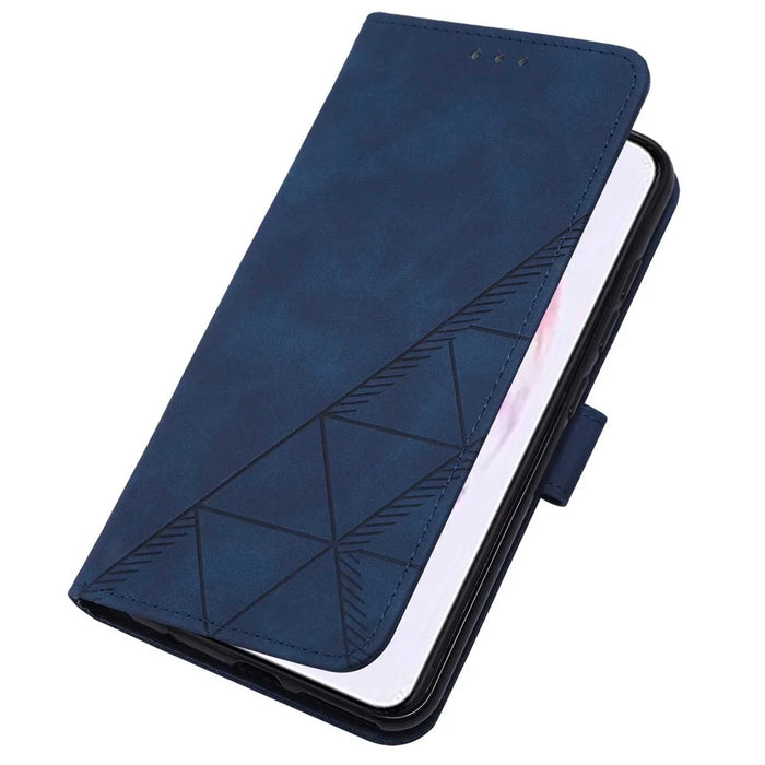 For Samsung Galaxy S23 Leather Case with Hand Strap Wallet Stand Phone Cover - Sapphire - 4