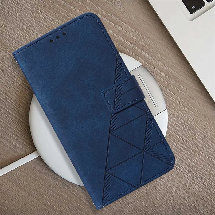 For Samsung Galaxy S23 Leather Case with Hand Strap Wallet Stand Phone Cover - Sapphire - 7