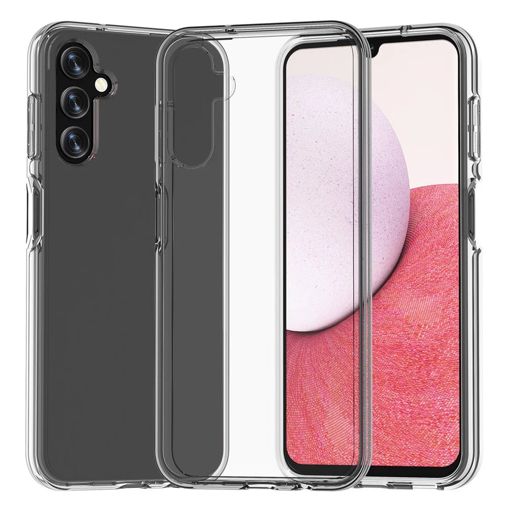 For Samsung Galaxy A14 5G / 4G Transparent TPU + PC Phone Case Scratch-resistant Phone Cover - Transparent Grey - 2