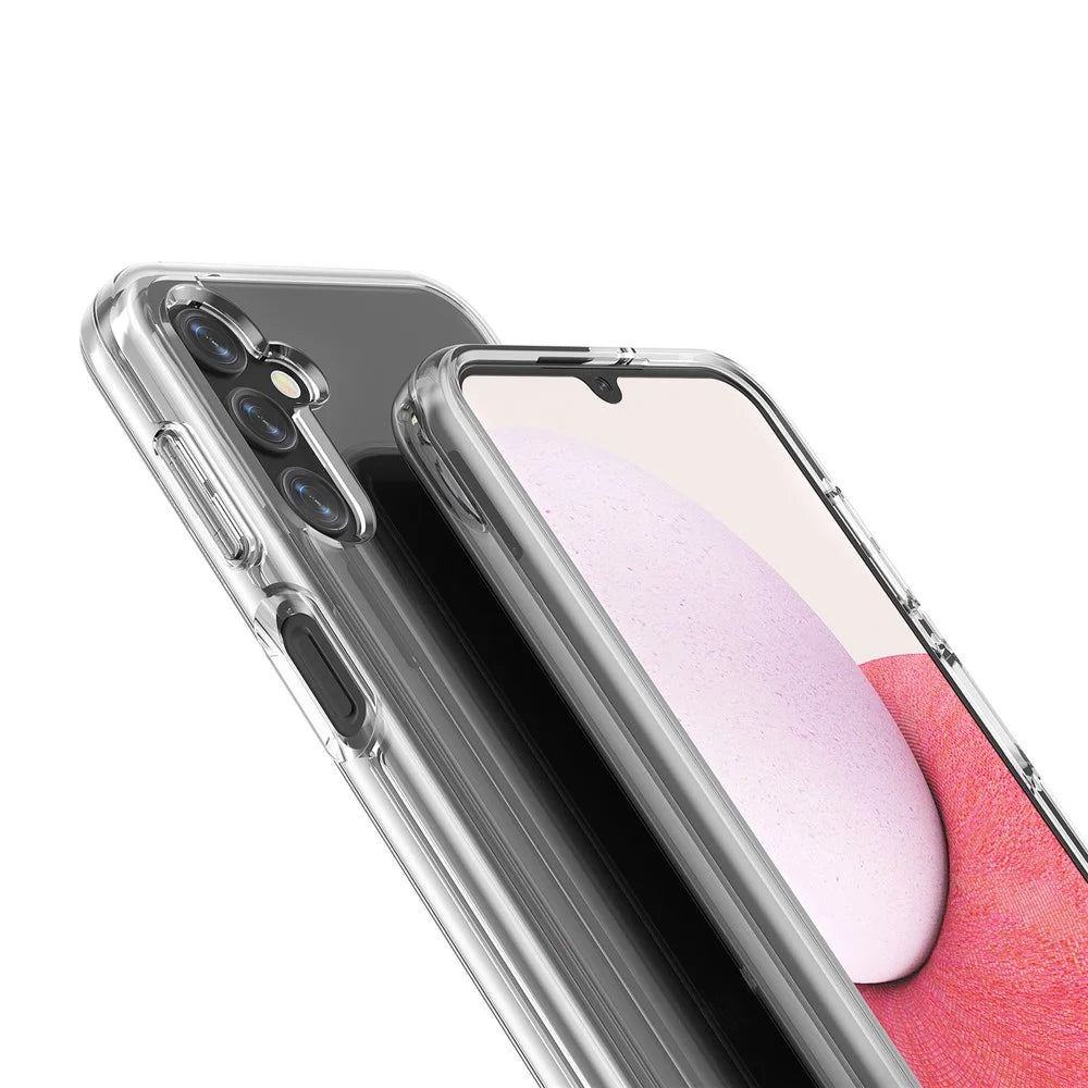 For Samsung Galaxy A14 5G / 4G Transparent TPU + PC Phone Case Scratch-resistant Phone Cover - Transparent Grey - 5