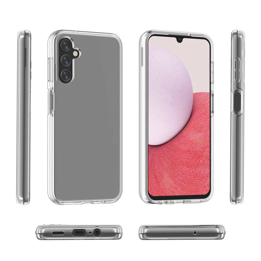 For Samsung Galaxy A14 5G / 4G Transparent TPU + PC Phone Case Scratch-resistant Phone Cover - Transparent Grey - 7