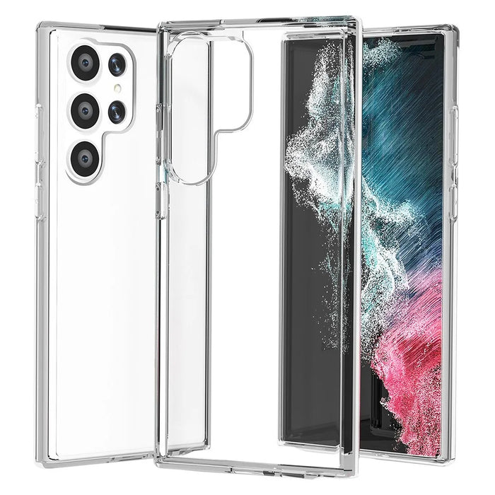 For Samsung Galaxy S23 Ultra Shockproof Phone Case Anti-Scratch TPU + PC Transparent Phone Cover Support Wireless Charging - Transparent - 2