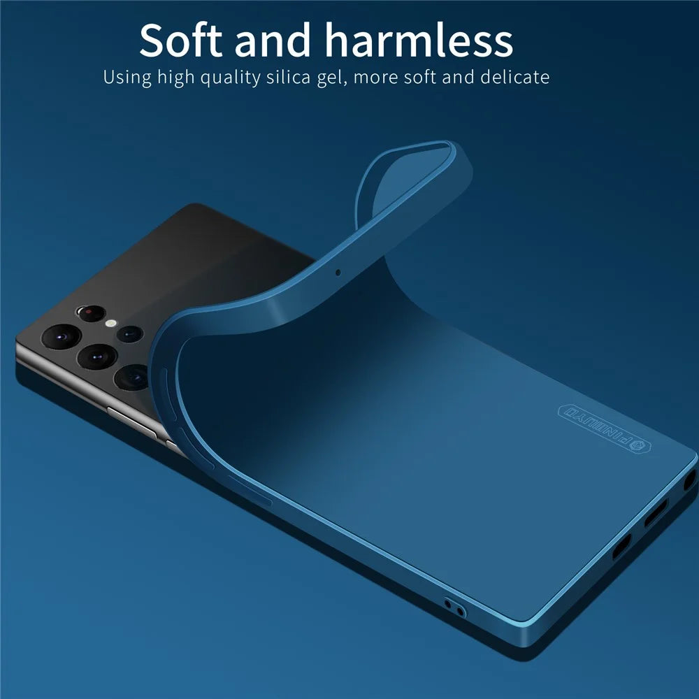 PINWUYO For Samsung Galaxy S23 Ultra Soft TPU Anti-Scratch Phone Case Shockproof Precise Cutouts Back Cover - Blue - 6