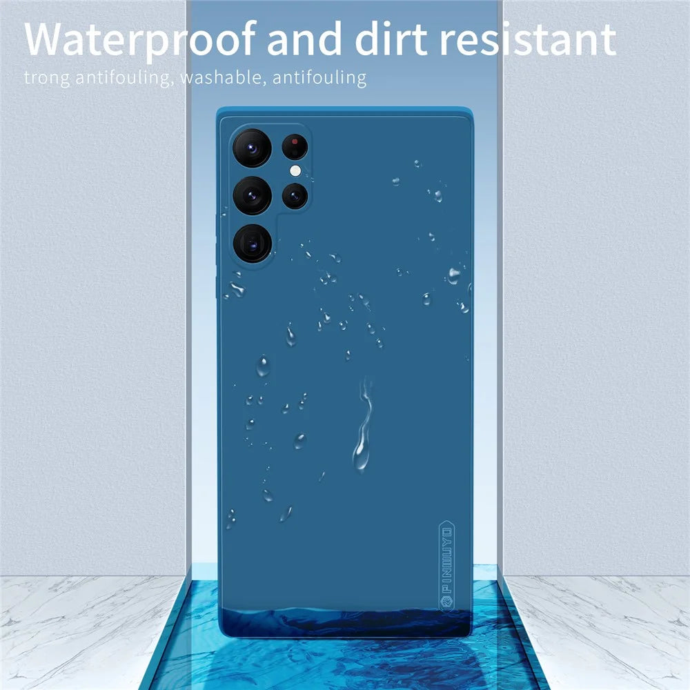 PINWUYO For Samsung Galaxy S23 Ultra Soft TPU Anti-Scratch Phone Case Shockproof Precise Cutouts Back Cover - Blue - 7