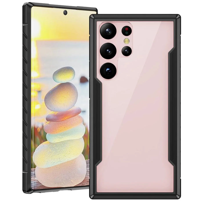 For Samsung Galaxy S23 Ultra PC + TPU + Aluminium Alloy Phone Back Cover Drop-proof Multi-layer Protection Phone Case - Black - 1