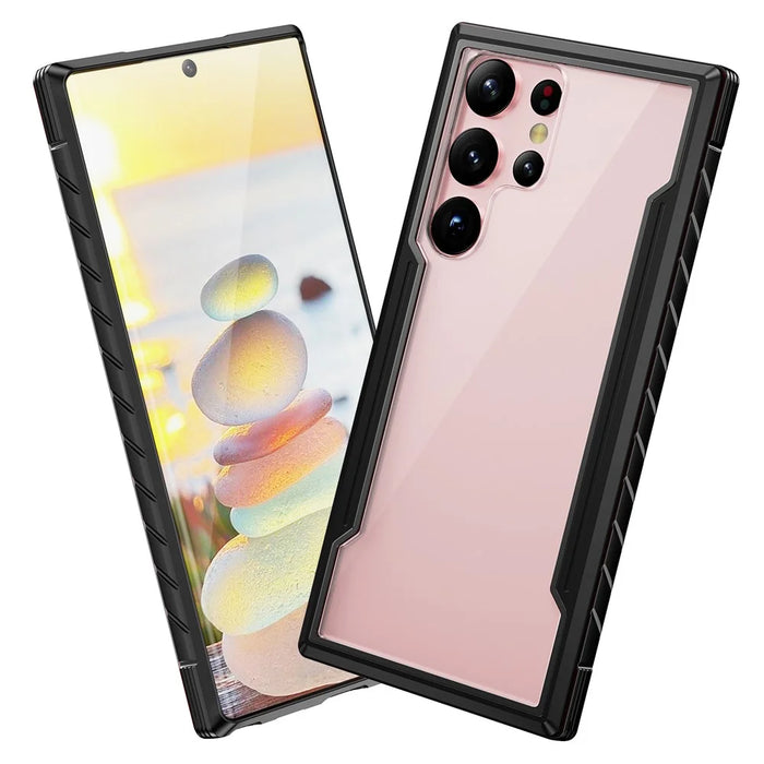 For Samsung Galaxy S23 Ultra PC + TPU + Aluminium Alloy Phone Back Cover Drop-proof Multi-layer Protection Phone Case - Black - 2