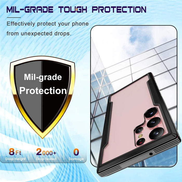 For Samsung Galaxy S23 Ultra PC + TPU + Aluminium Alloy Phone Back Cover Drop-proof Multi-layer Protection Phone Case - Black - 4