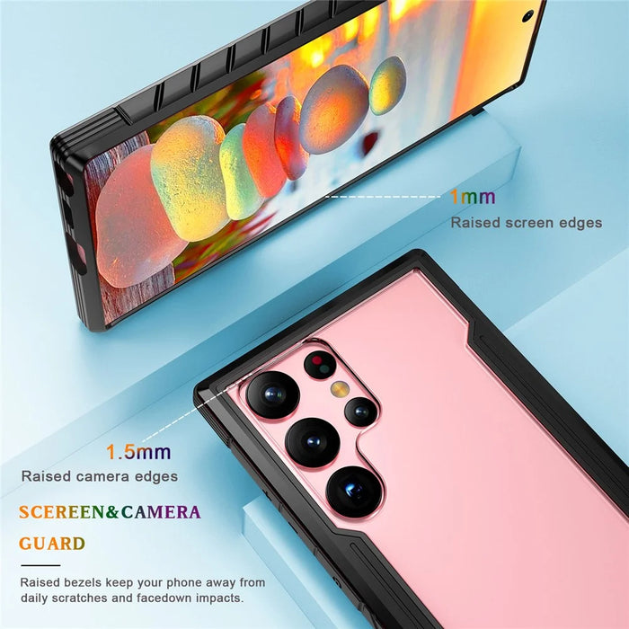 For Samsung Galaxy S23 Ultra PC + TPU + Aluminium Alloy Phone Back Cover Drop-proof Multi-layer Protection Phone Case - Black - 5