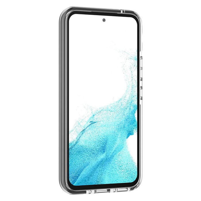 For Samsung Galaxy A34 5G Bi-color Clear Back Cover Combo Soft TPU+TPE Frame Drop-proof Protective Phone Case - Transparent Black - 5