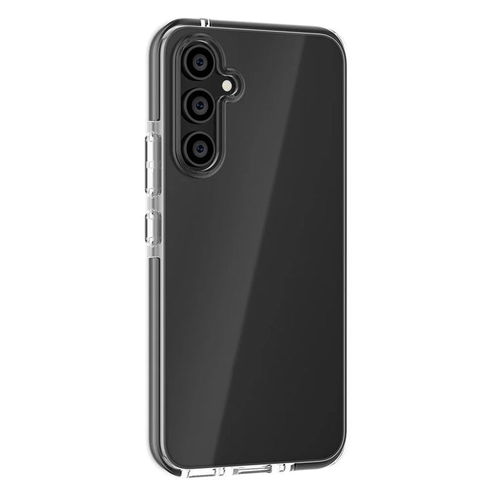 For Samsung Galaxy A34 5G Bi-color Clear Back Cover Combo Soft TPU+TPE Frame Drop-proof Protective Phone Case - Transparent Black - 6