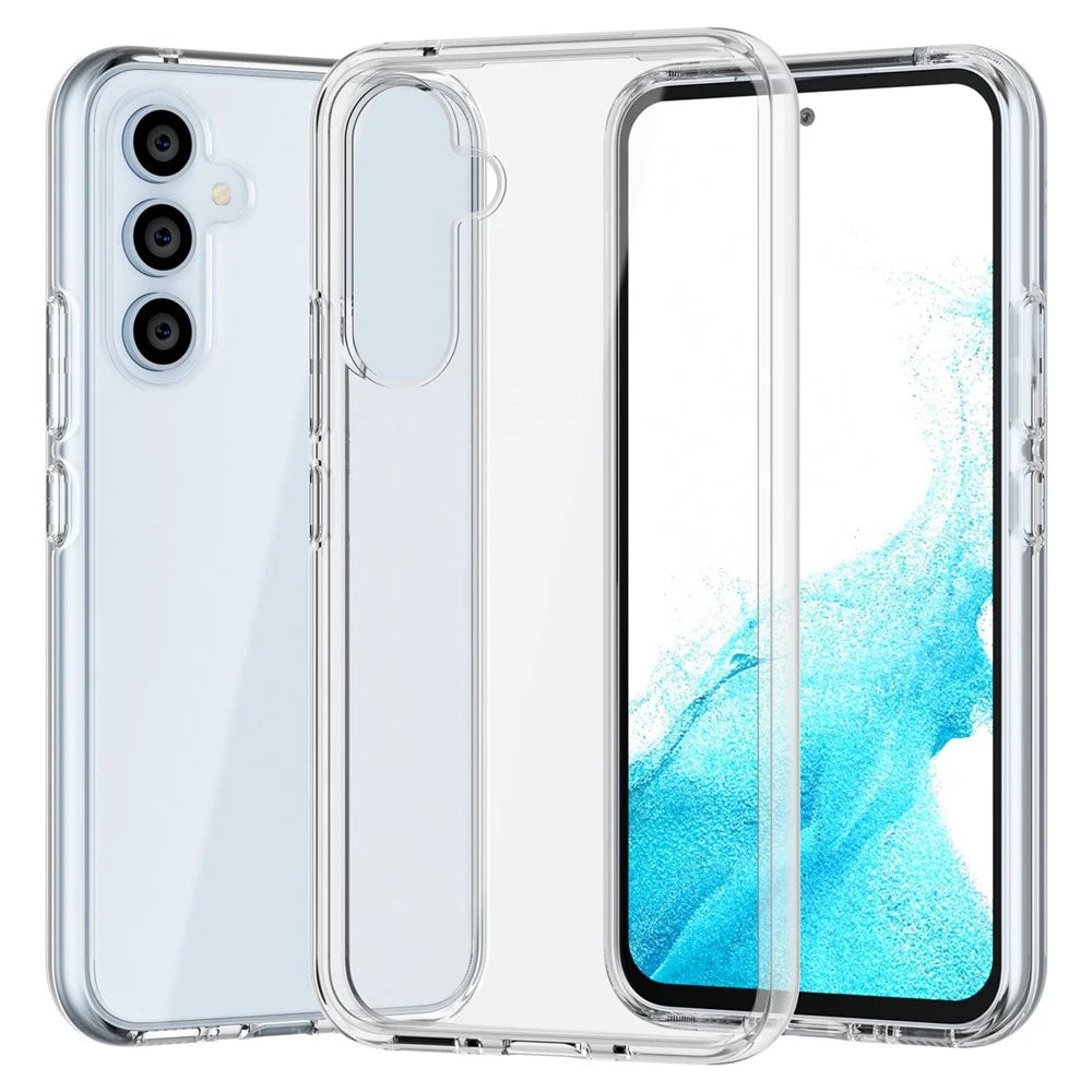 For Samsung Galaxy A54 5G Transparent Phone Case Hybrid Hard PC Soft TPU Anti-Scratch Protective Cover - Transparent - 1