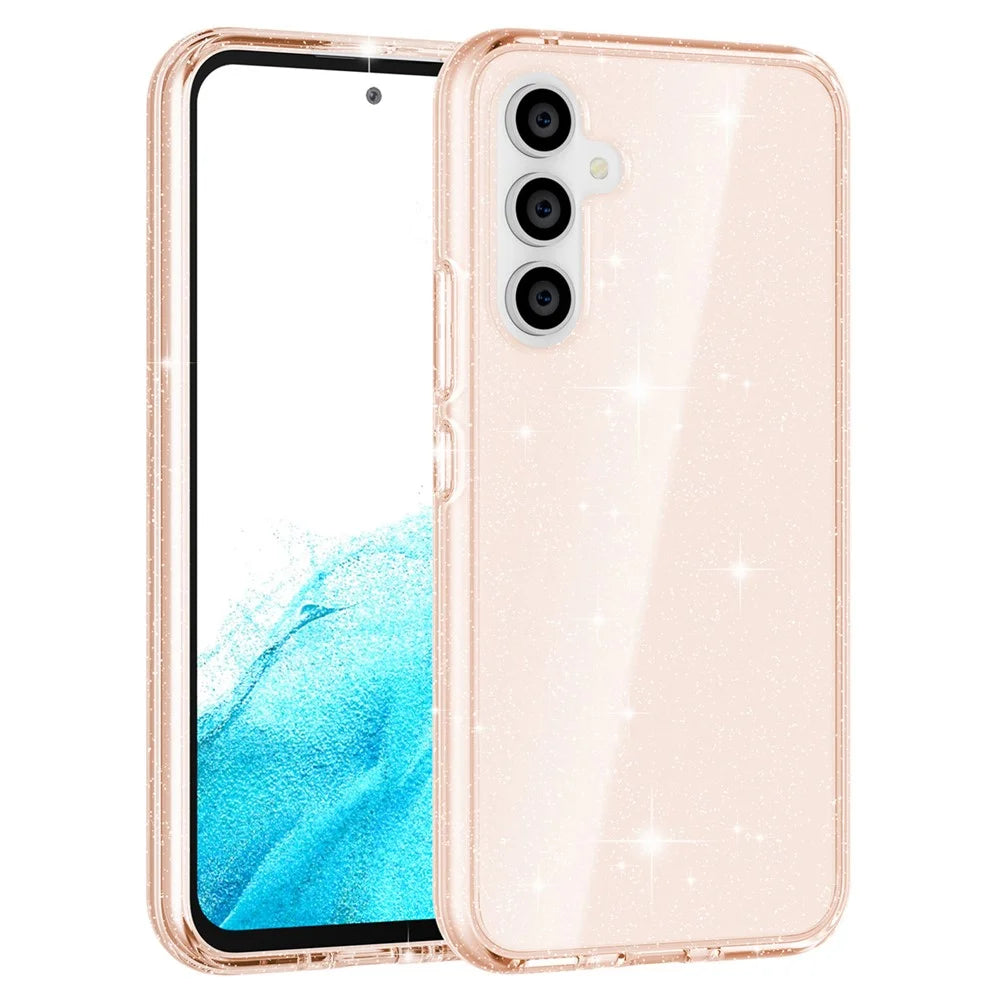 For Samsung Galaxy A54 5G Glittery Powder Bling Phone Case Hard PC Soft TPU Drop Protection Anti-Fall Cover - Gold - 2