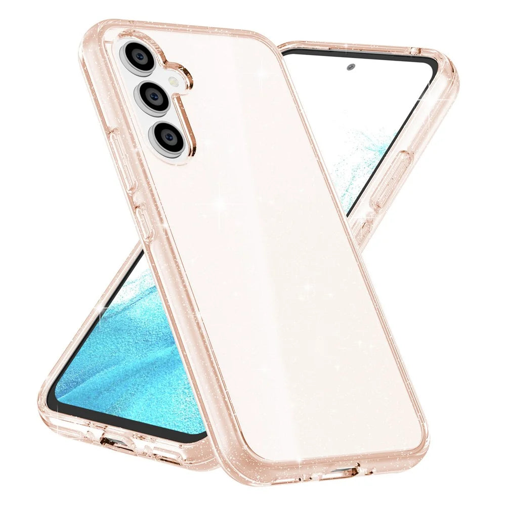 For Samsung Galaxy A54 5G Glittery Powder Bling Phone Case Hard PC Soft TPU Drop Protection Anti-Fall Cover - Gold - 7