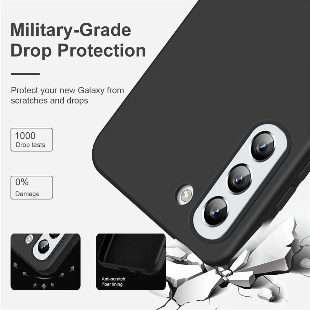 Liquid Series for Samsung Galaxy S23+ Shockproof Soft TPU Magnetic Phone Case Rubberized Back Cover Support Wireless Charging - Black - 4