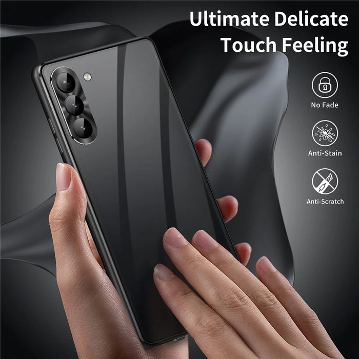 For Samsung Galaxy S23+ Case Magnetic Adsorption Phone Cover with Anti-Peep Dual Sided Tempered Glass - Black - 4