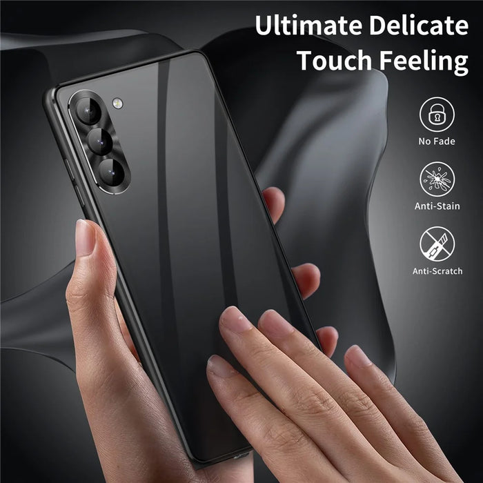 For Samsung Galaxy S23 Case Magnetic Adsorption Phone Cover with Anti-Peep Dual Sided Tempered Glass - Black - 4
