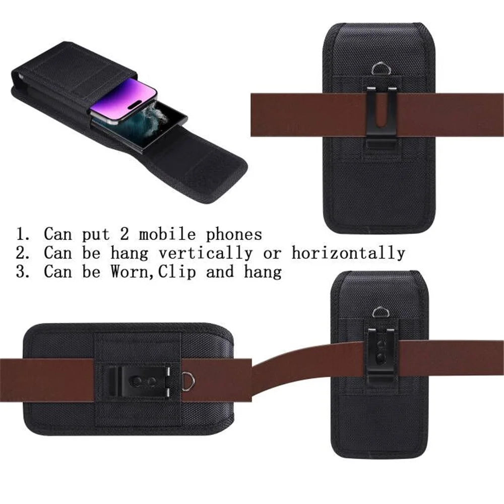Phone Waist Pouch Oxford Cloth Belt Loop Back Clip Phone Bag Vertical Design, for 6.5 / 6.7 / 6.8 / 6.9 inch Phone - 3