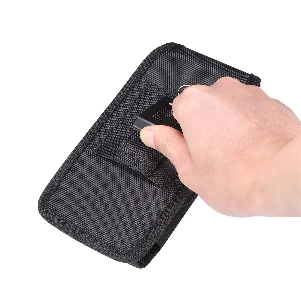Phone Waist Pouch Oxford Cloth Belt Loop Back Clip Phone Bag Vertical Design, for 6.5 / 6.7 / 6.8 / 6.9 inch Phone - 6