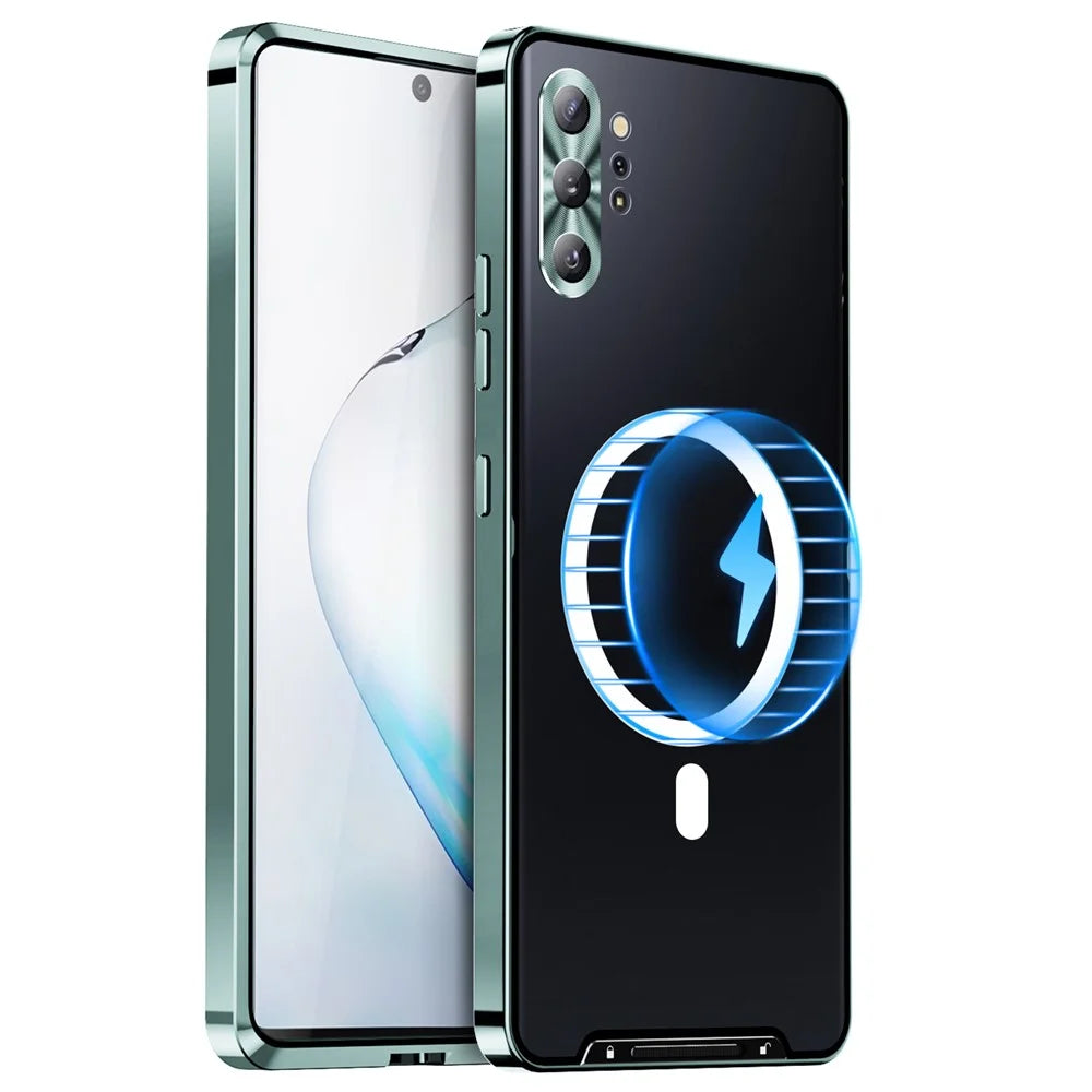 Anti-scratch Phone Cover For Samsung Galaxy Note 10 Plus 4G Metal Edge + Lens Protection Matte Phone Case - Green - 1