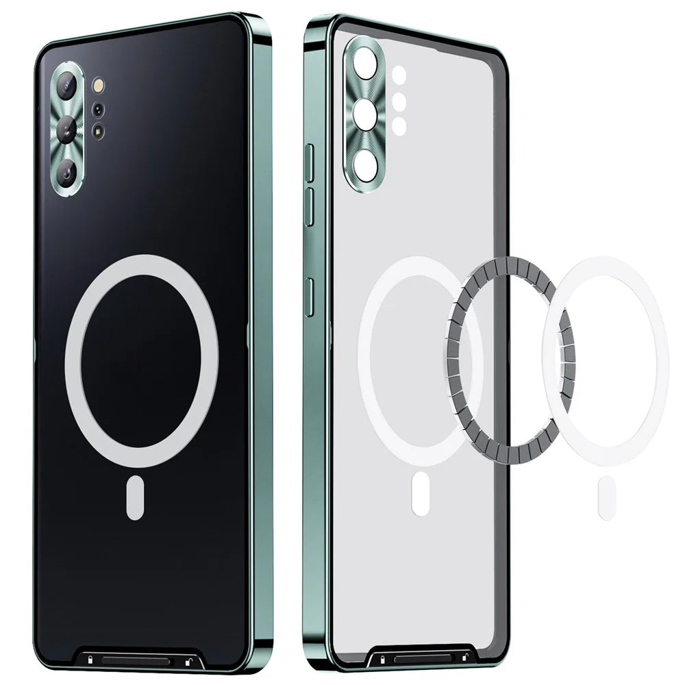 Anti-scratch Phone Cover For Samsung Galaxy Note 10 Plus 4G Metal Edge + Lens Protection Matte Phone Case - Green - 2