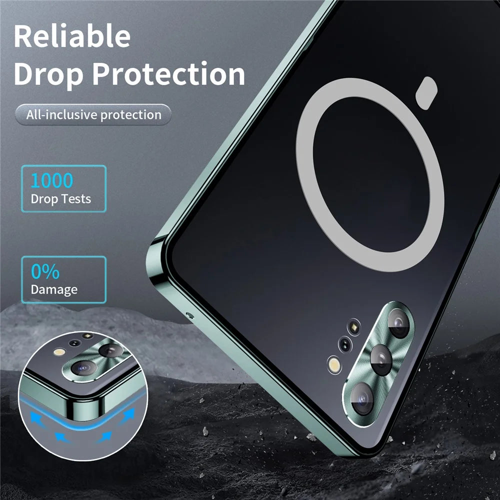 Anti-scratch Phone Cover For Samsung Galaxy Note 10 Plus 4G Metal Edge + Lens Protection Matte Phone Case - Green - 4