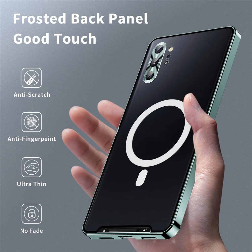 Anti-scratch Phone Cover For Samsung Galaxy Note 10 Plus 4G Metal Edge + Lens Protection Matte Phone Case - Green - 5