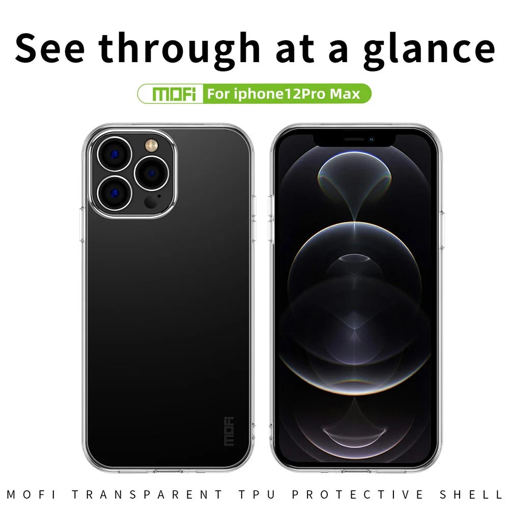 MOFI Slim Phone Case for iPhone 12 Pro Max 6.7 inch Soft TPU Case Anti-Scratch Transparent Mobile Phone Cover - 3