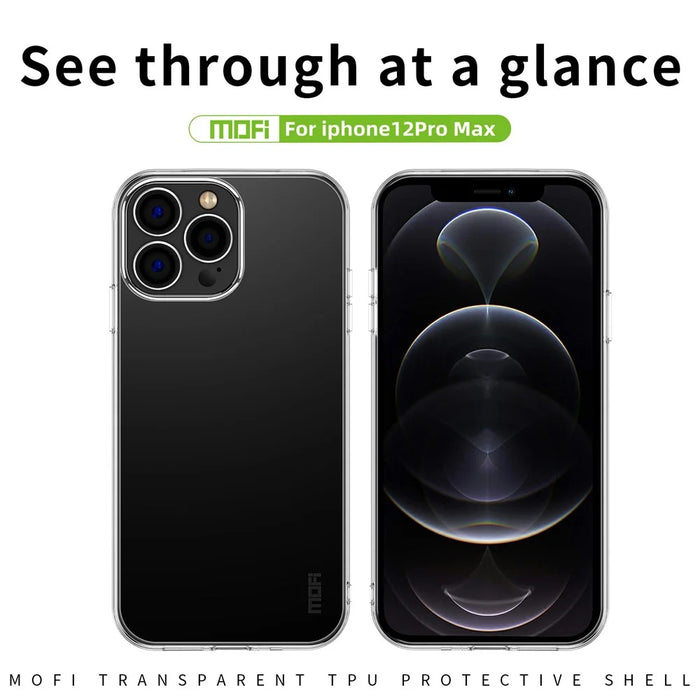 MOFI Slim Phone Case for iPhone 12 Pro Max 6.7 inch Soft TPU Case Anti-Scratch Transparent Mobile Phone Cover - 3