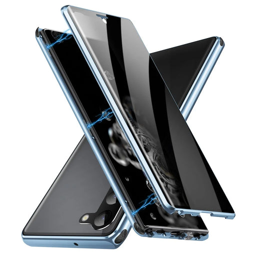 For Samsung Galaxy S23+ Phone Cover Anti-Peep Metal Tempered Glass Phone Case (No Fingerprint Unlock) - Blue - 2