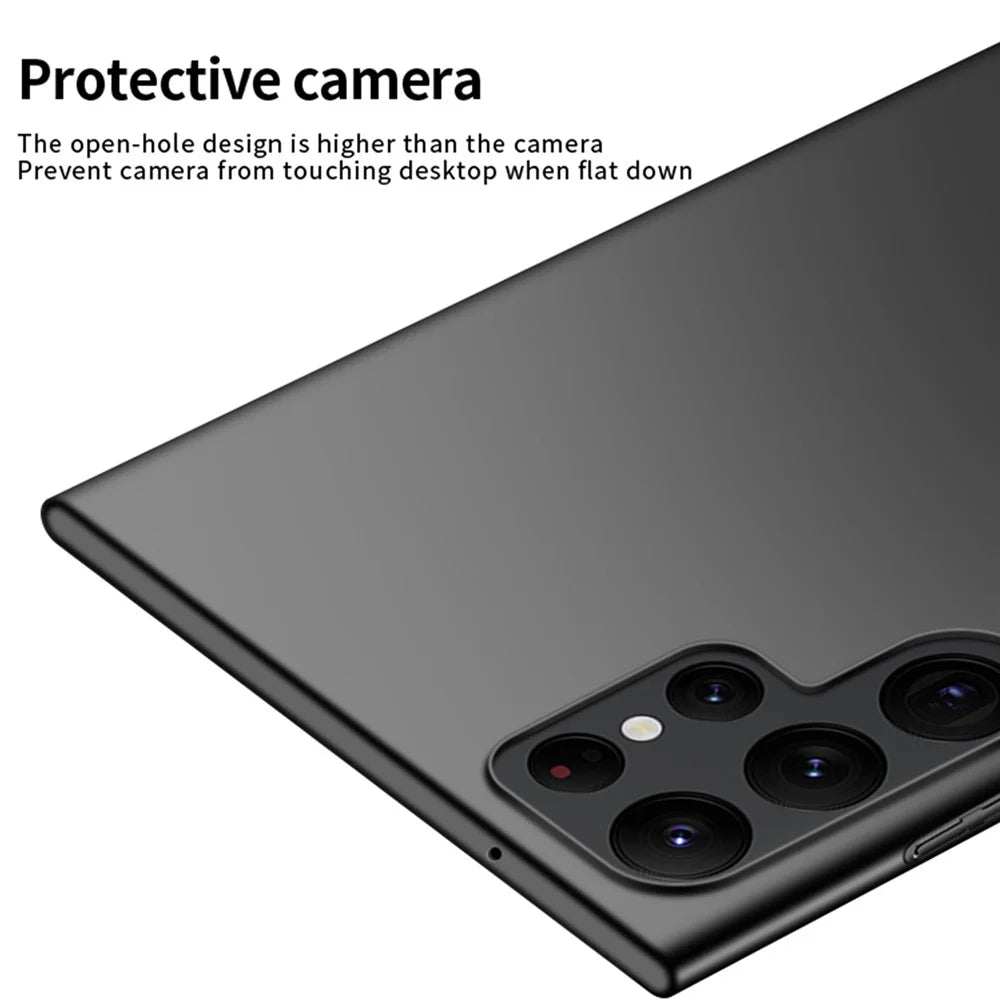 PINWUYO PC Series for Samsung Galaxy Samsung Galaxy S23 Ultra Phone Case Matte PC Back Cover with Magnetic Ring Holder - Black - 5