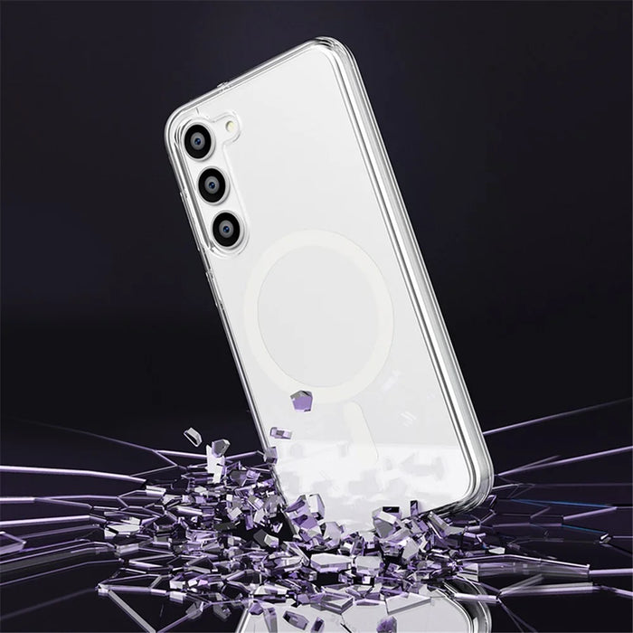 Magnetic Case for Samsung Galaxy S23 , Hard PC Soft TPU Protective Phone Cover - Transparent - 5
