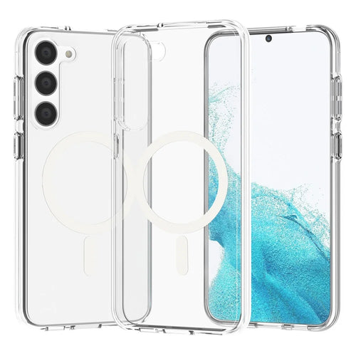 For Samsung Galaxy S23+ Slim Clear Phone Case Hard PC Soft TPU Anti-Drop Magnetic Cover - Transparent - 1