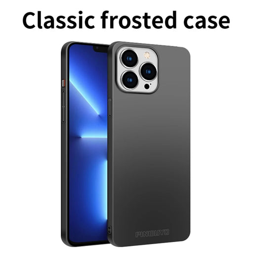 PINWUYO PC Series for iPhone 13 Pro Max 6.7 inch Matte Texture Phone Cover with Magnetic Ring Holder - Black - 2