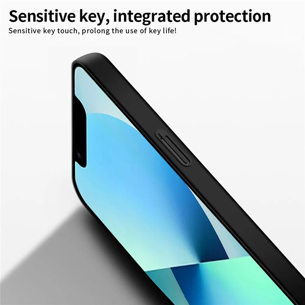 PINWUYO PC Series for iPhone 13 6.1 inch Matte Phone Case Hard PC Cover with Magnetic Ring Holder - Black - 3