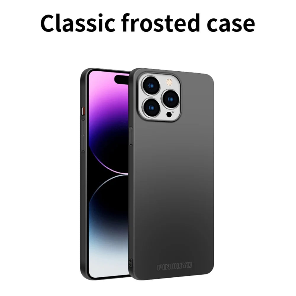 PINWUYO PC Series for iPhone 14 Pro Max Shockproof Phone Case Matte Hard PC Cover with Magnetic Ring Holder - Black - 2