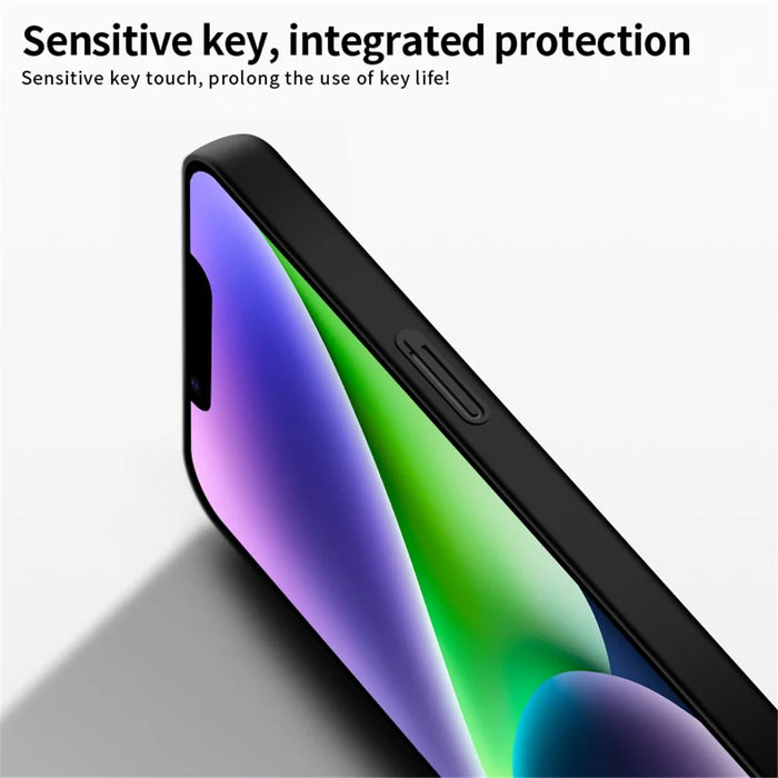 PINWUYO PC Series for iPhone 14 Plus Matte Hard PC Back Phone Case with Magnetic Ring Holder - Black - 3