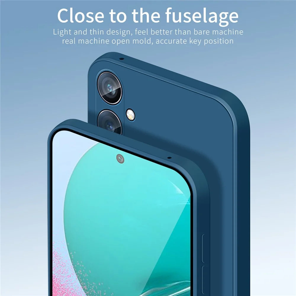 PINWUYO For Samsung Galaxy A54 5G Fiber Flocking Lining Back Case Precise Cutouts TPU Phone Cover - Dark Blue - 4
