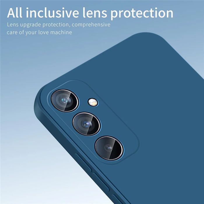 PINWUYO For Samsung Galaxy A34 5G Drop-Proof Back Case Precise Cutouts Soft TPU Phone Cover - Dark Blue - 3