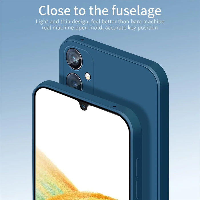 PINWUYO For Samsung Galaxy A34 5G Drop-Proof Back Case Precise Cutouts Soft TPU Phone Cover - Dark Blue - 4