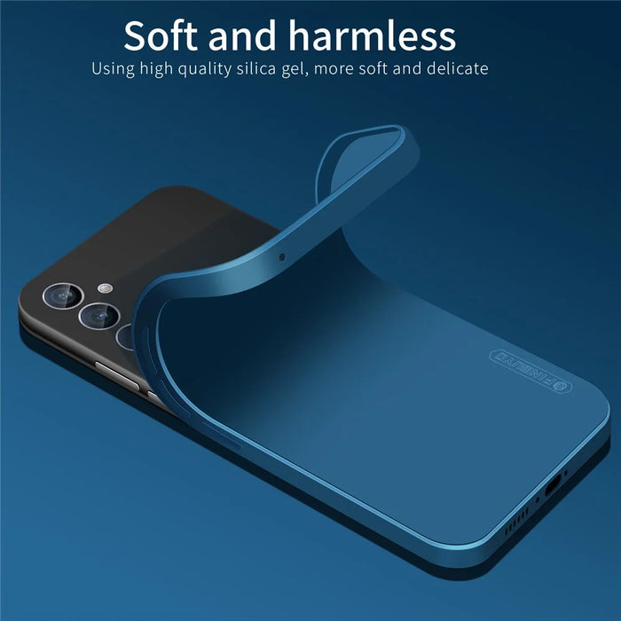 PINWUYO For Samsung Galaxy A34 5G Drop-Proof Back Case Precise Cutouts Soft TPU Phone Cover - Dark Blue - 5