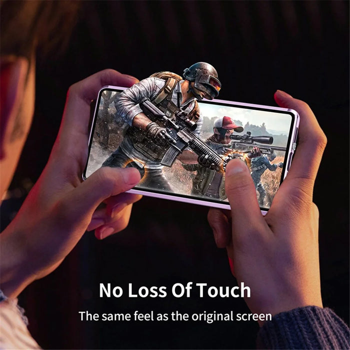 For Samsung Galaxy S21 Ultra 5G Double-Sided Tempered Glass Case Magnetic Metal Frame Phone Cover with Lock Buckle - Light Purple - 7