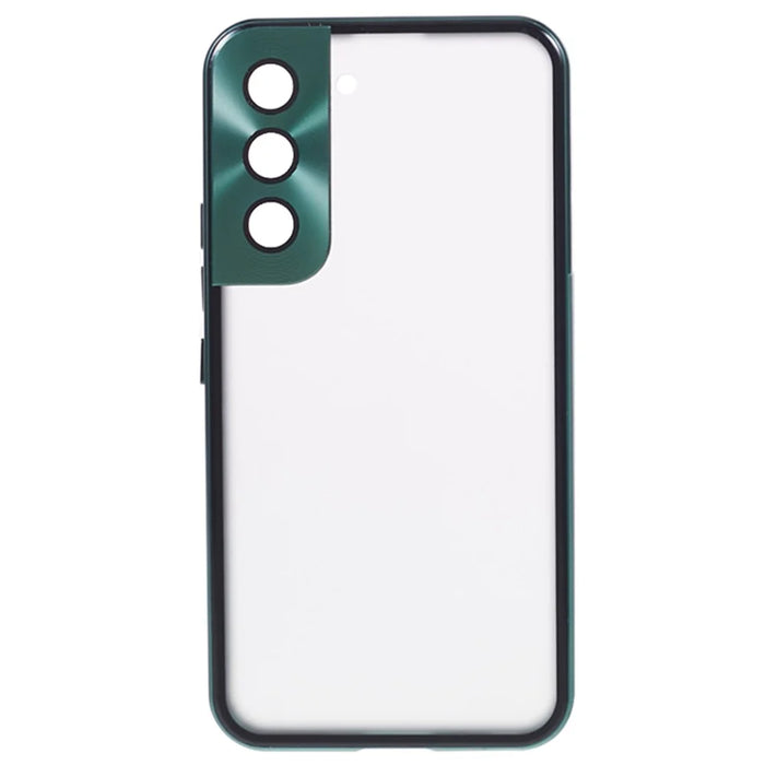 For Samsung Galaxy S22 5G Double Sided Tempered Glass Phone Case Secure Lock Magnetic Metal Frame Clear Cover - Green - 2