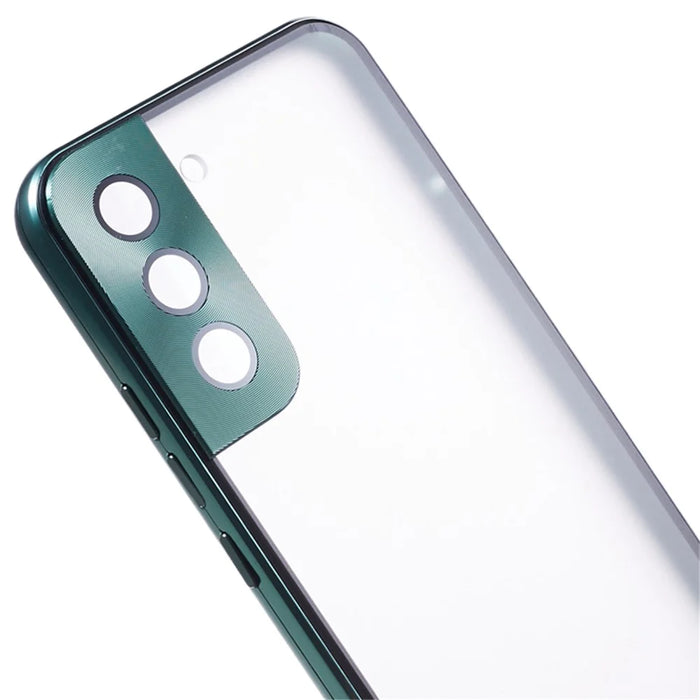For Samsung Galaxy S21 5G Security Lock Magnetic Phone Case Metal Frame Double Sided Tempered Glass Clear Cover - Green - 4